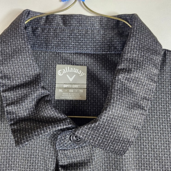 Callaway Polo Shirt Mens XL Black Opti Dri Golf Golfing Lightweight Logo outdoor - Picture 5 of 7